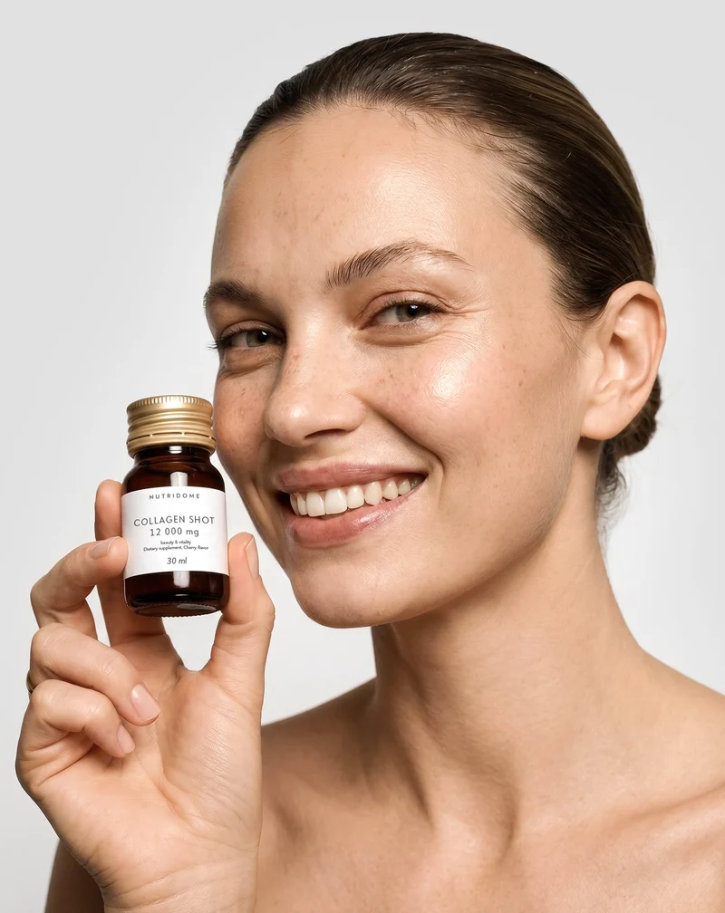 Shot de collagène liquide 12 000 mg avec vitamines complément alimentaire Nutridome 30 ml