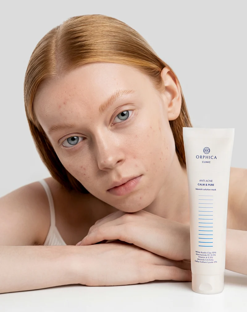 Masque purifiant et régénérant pour peau acnéique à l'argile blanche Anti-Acne Orphica Clinic 100 ml
