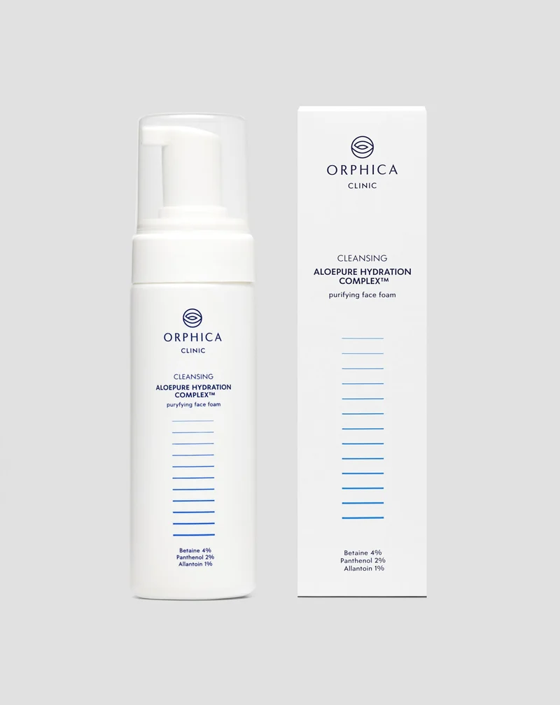 Mousse nettoyante pour peau sensible et acnéique à la bétaïne, au panthénol et à l'allantoïne Cleansing Orphica Clinic 150 ml