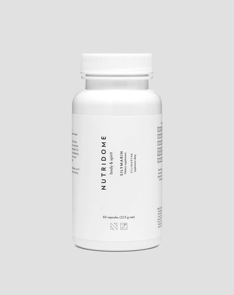 Silymarine 200 mg pour le soutien du foie et le nettoyage naturel de l'organisme Nutridome 60 pièces.