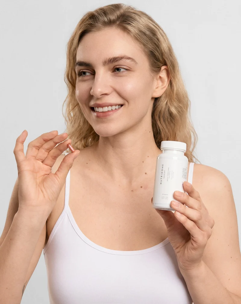 Bêta-carotène pour améliorer la condition de la peau et un beau bronzage Nutridome 60 capsules