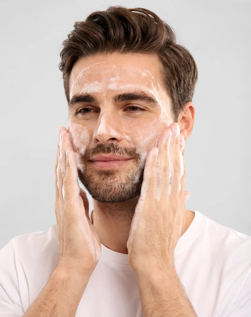 Gel nettoyant pour le visage aux postbiotiques et au panthénol pour nettoyer et soigner la barbe Monolith