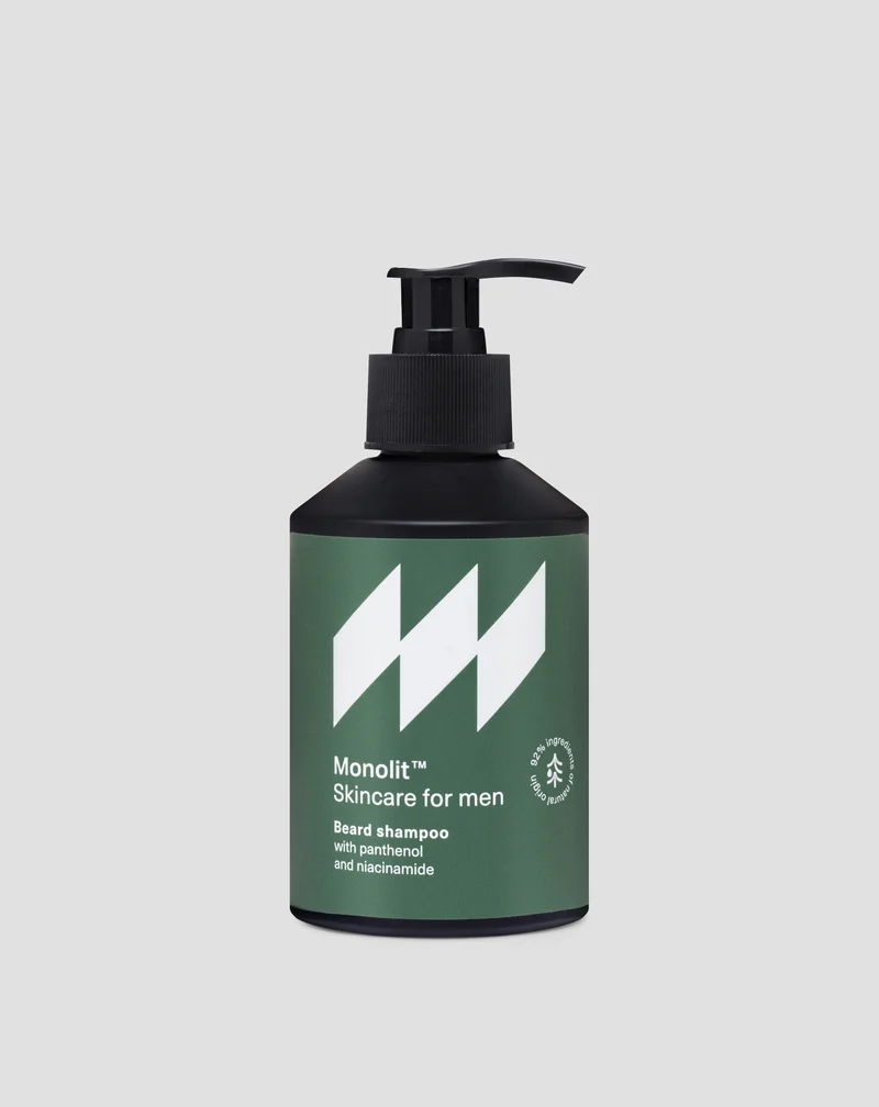 Shampooing pour barbe avec panthénol et niacinamide pour nettoyer et conditionner la barbe Monolith