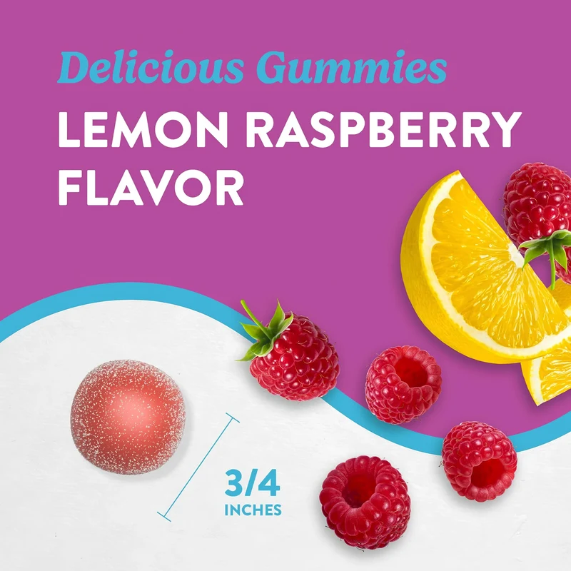Magnesium (Delicious Lemon Raspberry), 200 mg (per serving), 60 Gummies