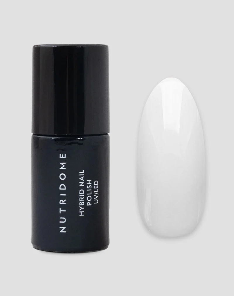 Vernis semi-permanent pour ongles UV/LED White Classic 001 Nutridome