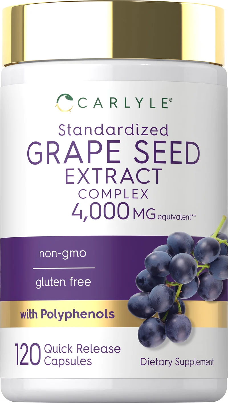 Grape Seed Extract Complex, 4000 mg (per serving), 120 Quick Release Capsules