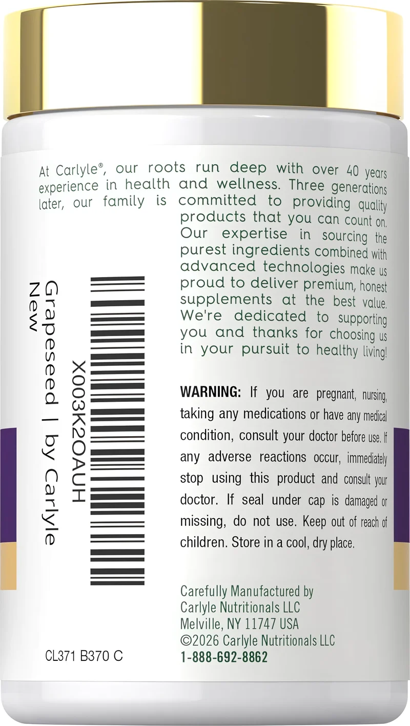 Grape Seed Extract Complex, 4000 mg (per serving), 120 Quick Release Capsules