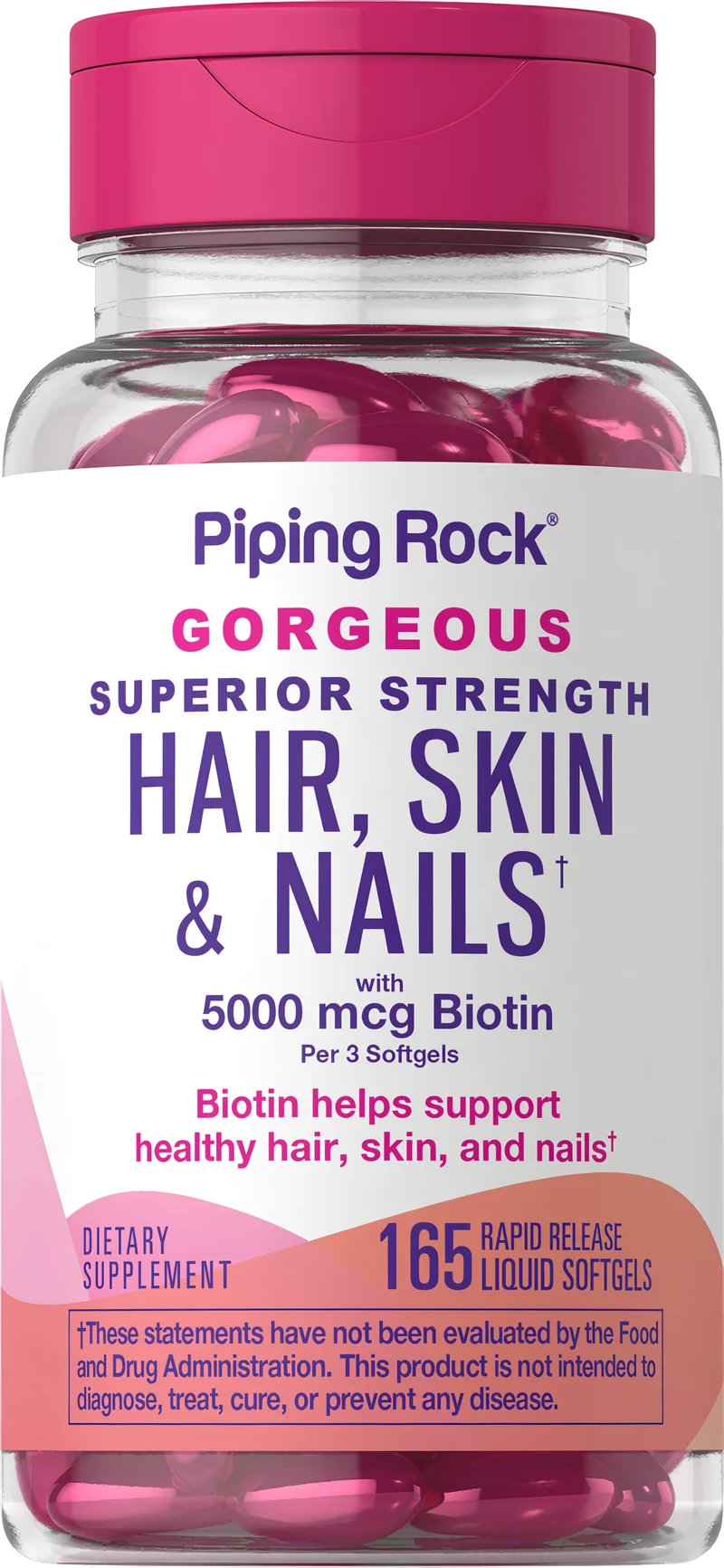 Hair, Skin & Nails infused with Moroccan Argan Oil, 165 Rapid Release Liquid Softgels