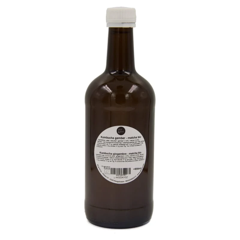 Kombucha bio au gingembre et au matcha