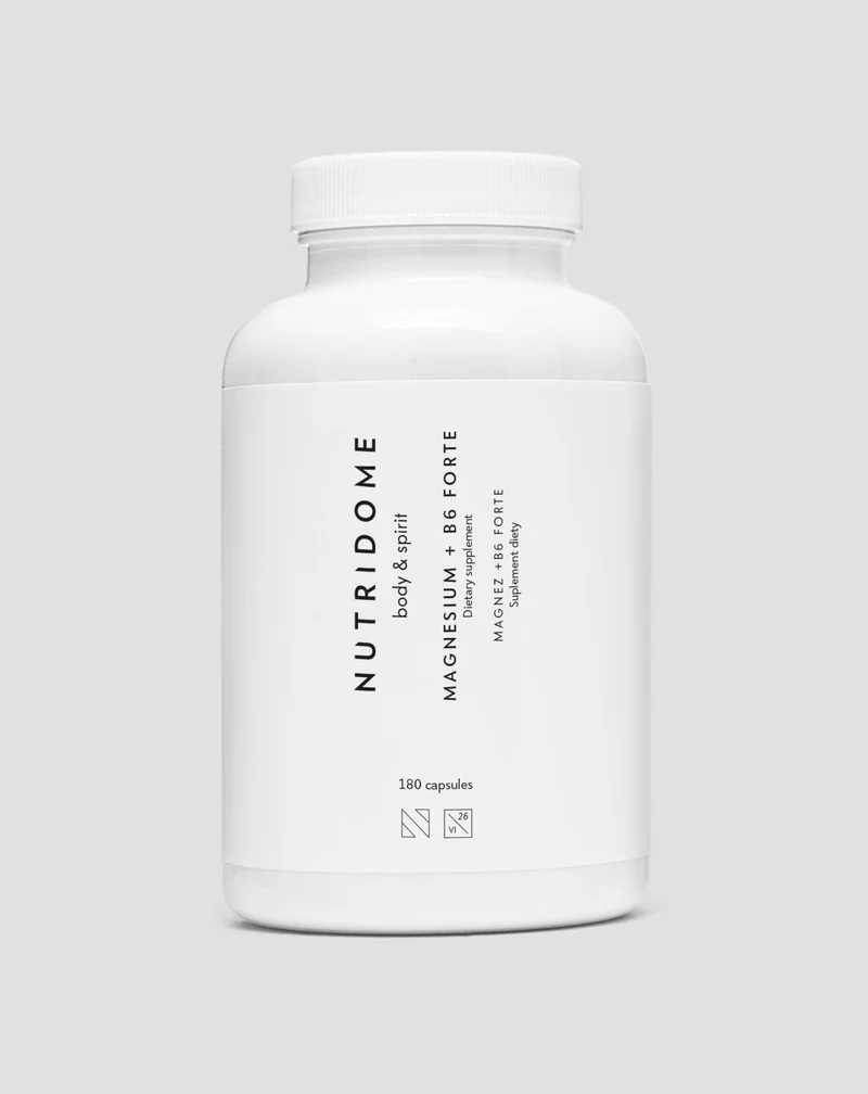 Magnésium + B6 Forte citrate de magnésium contre les crampes des jambes, des mollets, la fatigue et le stress Nutridome 180 gélules