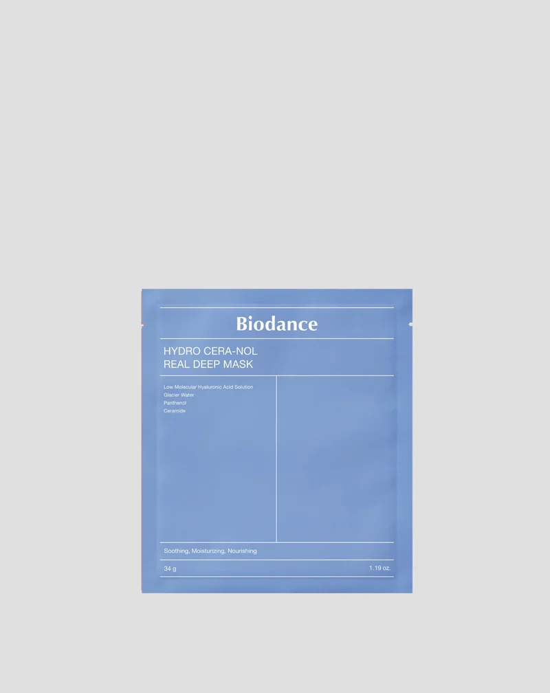 Hydratation intensive et restauration Hydro Cera-Nol Real Deep Mask BIODANCE masque en feuille