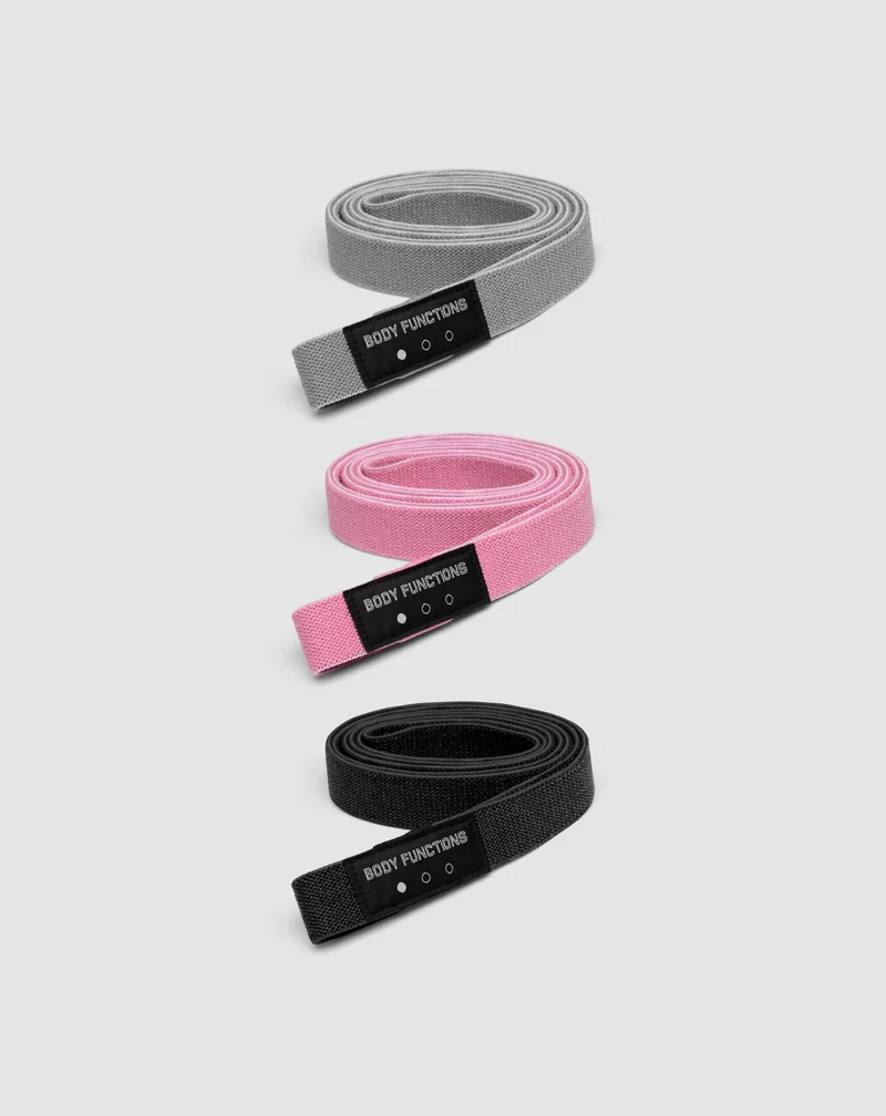 Body Functions Bandes de résistance de 208 cm de long pour exercices de fitness, lot de 3.