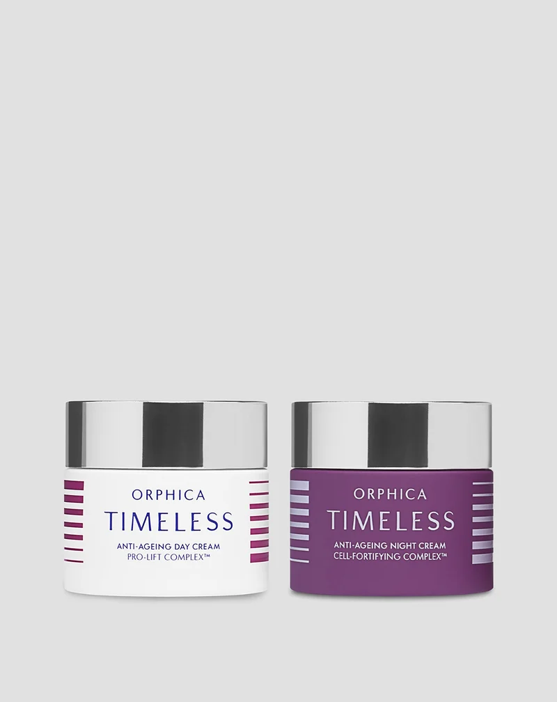 Coffret de soins pour peau mature : crème de jour avec SPF 20 et crème de nuit Orphica