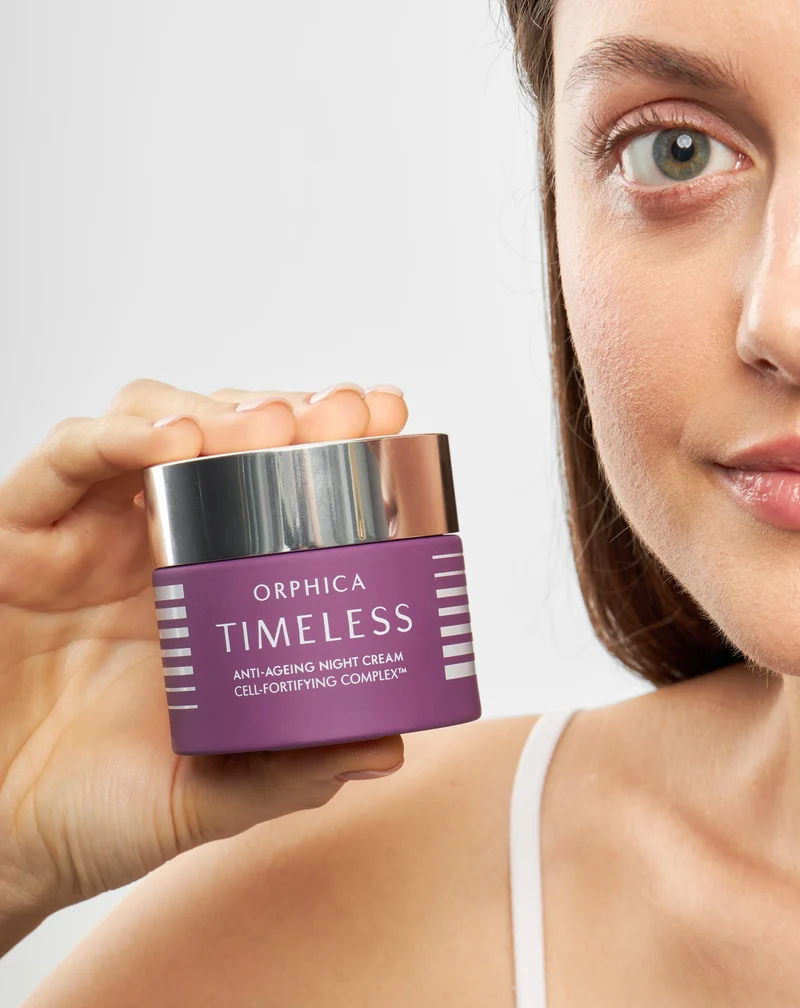 Crème de nuit hydratante Timeless Orphica contre les rides à la Centella Asiatica