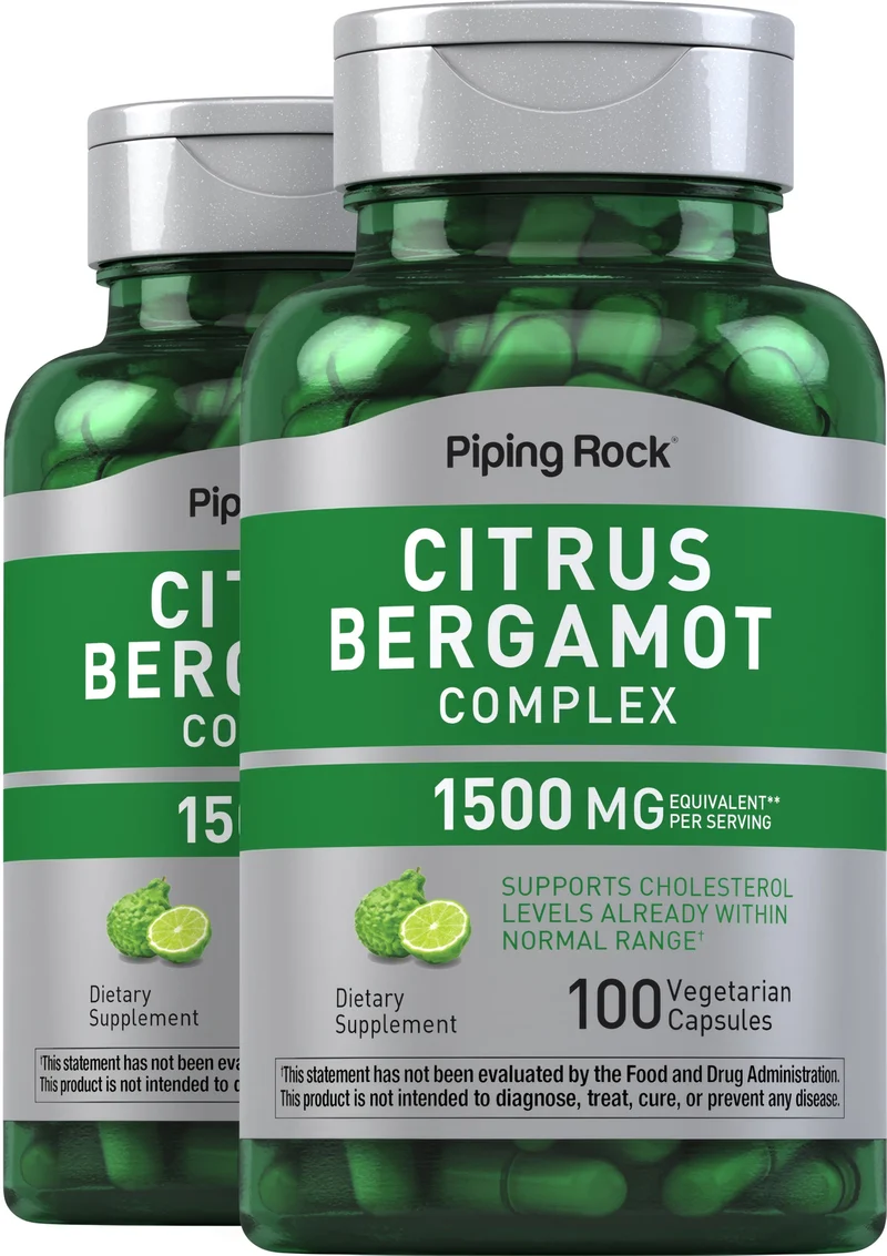 Citrus Bergamot Complex, 1500 mg (per serving), 100 Vegetarian Capsules, 2 Bottles