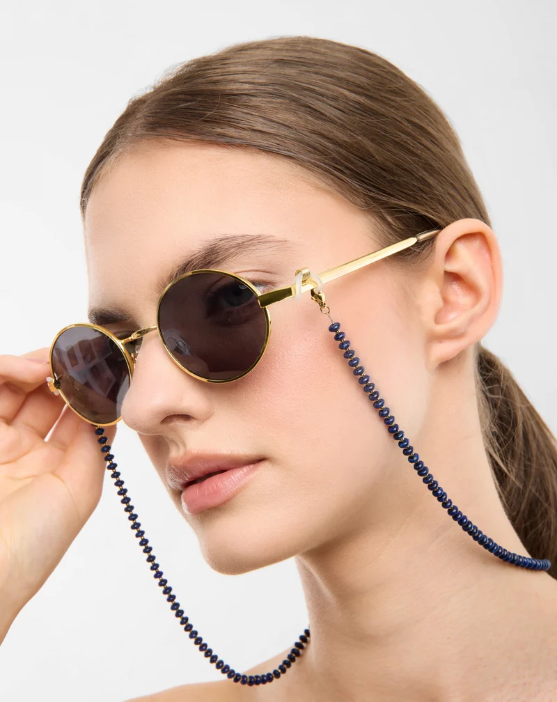Chaîne à lunettes en pierre naturelle lapis-lazuli Mys