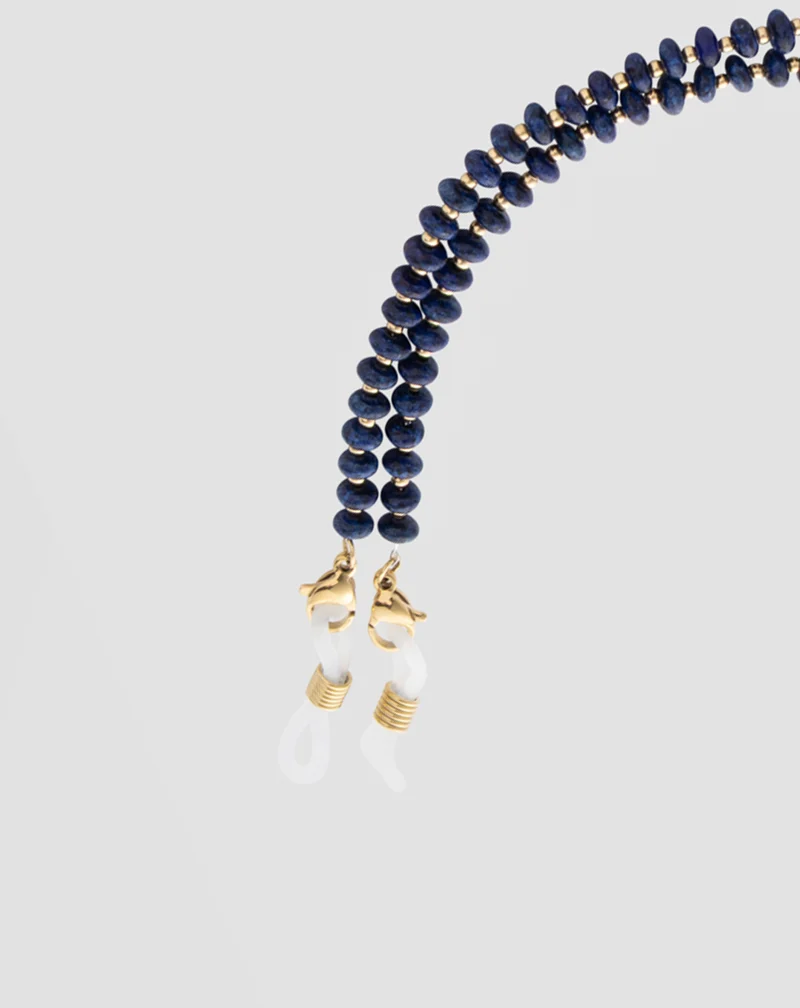 Chaîne à lunettes en pierre naturelle lapis-lazuli Mys