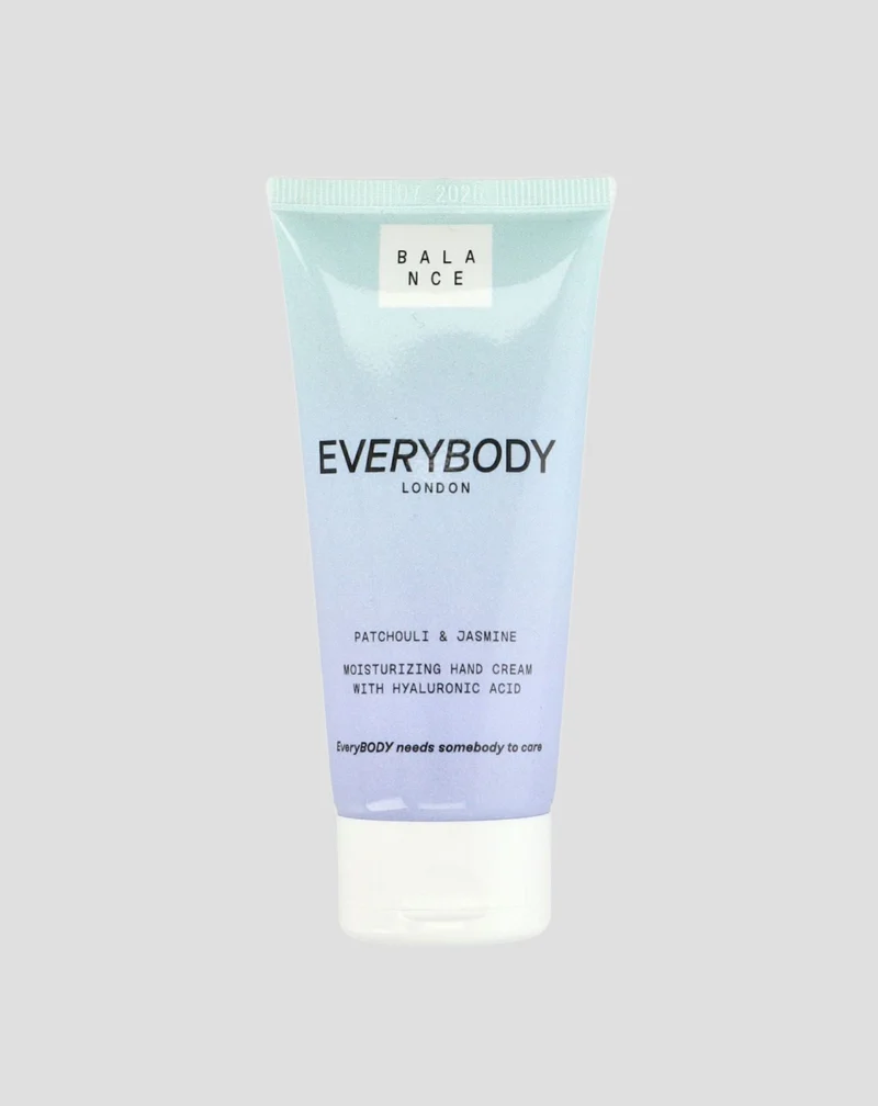 BALANCE Crème hydratante pour les mains Patchouli & Jasmin avec acide hyaluronique Everybody London