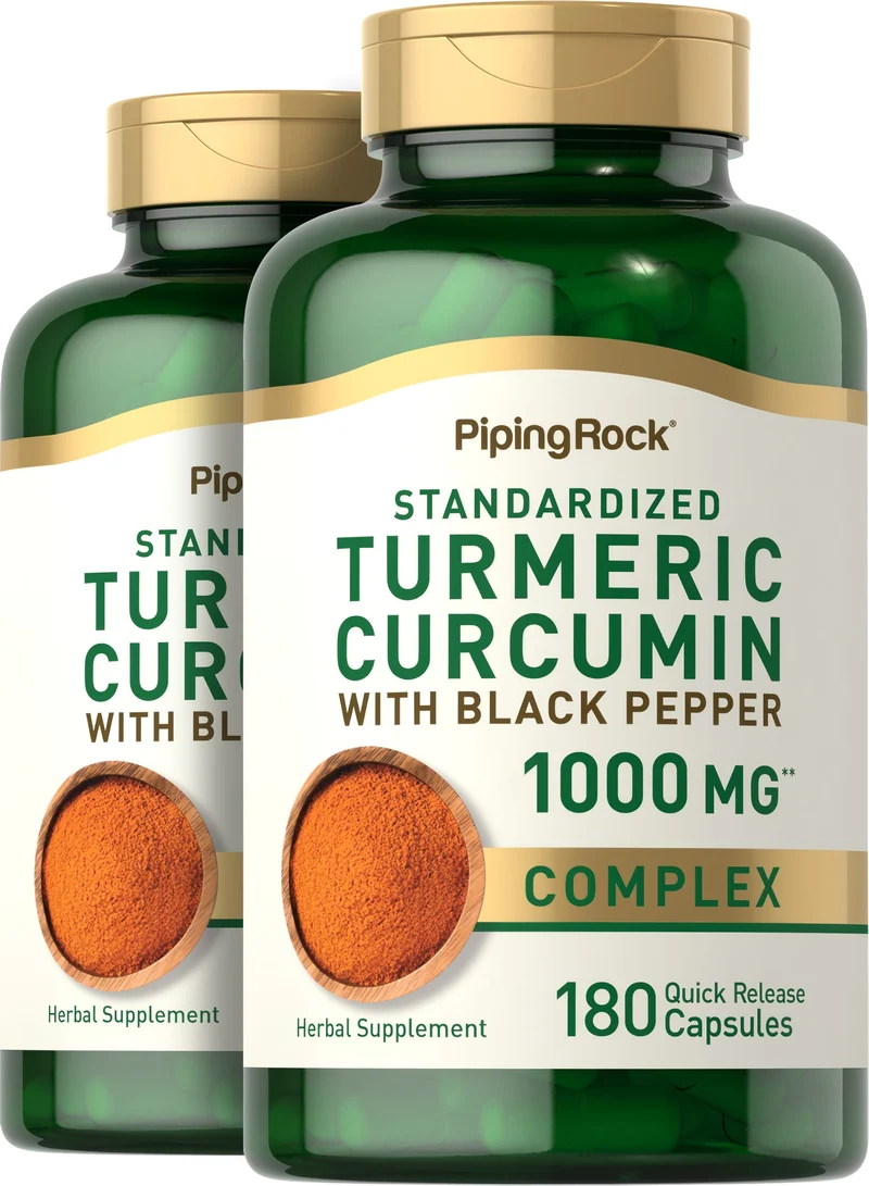 Standardized Turmeric Curcumin Complex w/ Black Pepper, 1000 mg, 180 Quick Release Capsules, 2 Bottles