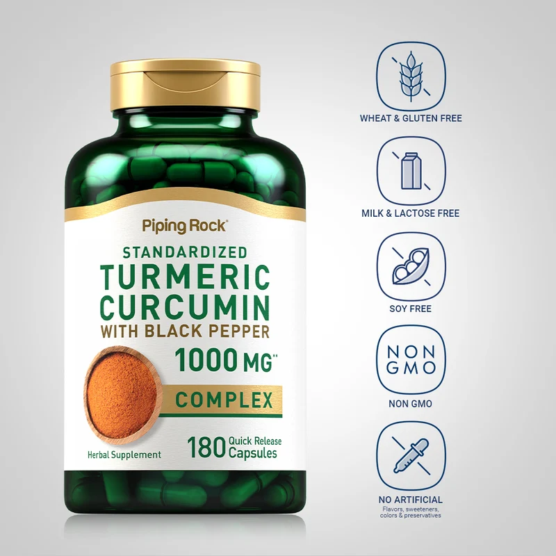 Standardized Turmeric Curcumin Complex w/ Black Pepper, 1000 mg, 180 Quick Release Capsules, 2 Bottles
