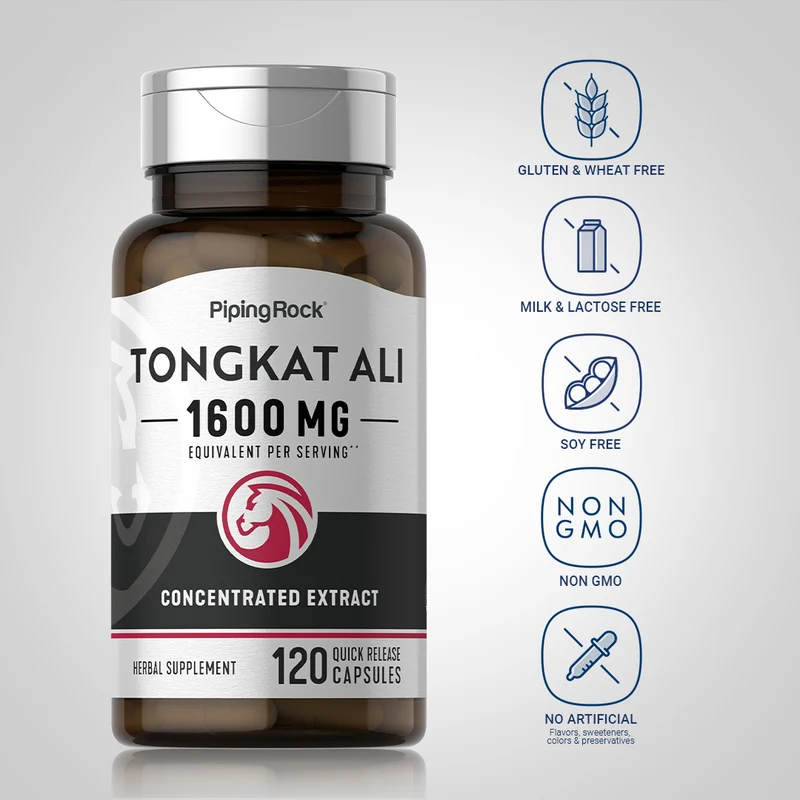 Tongkat Ali Long Jack, 1600 mg (per serving), 120 Quick Release Capsules, 2 Bottles