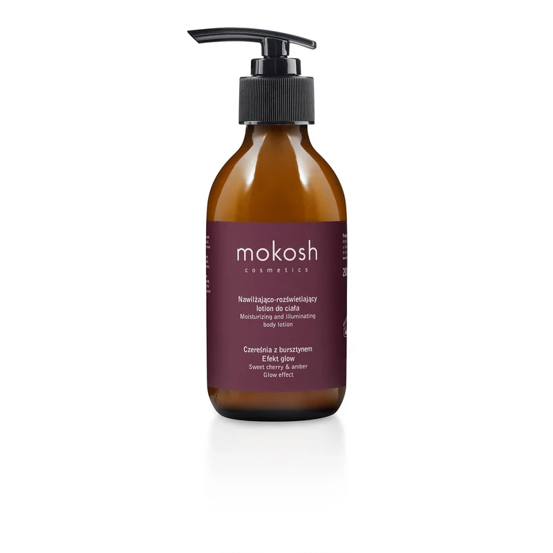 Lotion hydratante et éclaircissante pour le corps Cerise et Ambre avec effet glow Mokosh