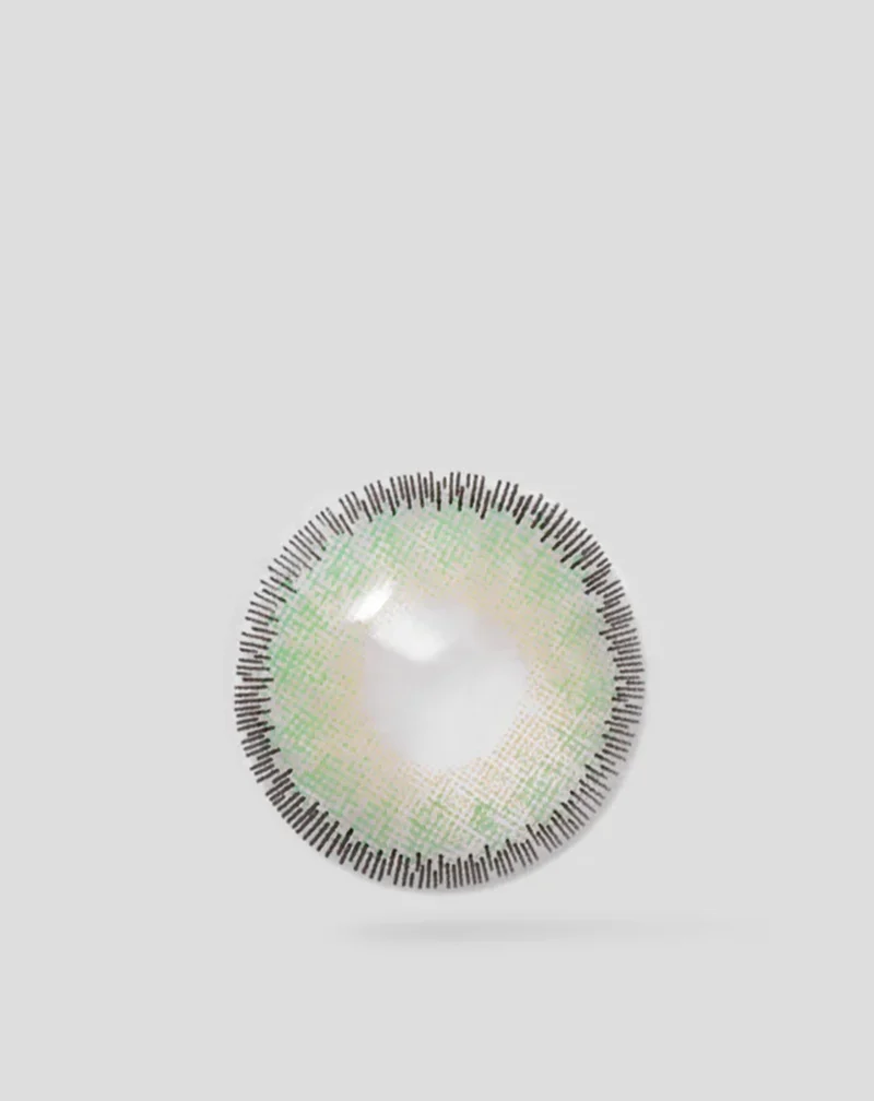 Lentilles de contact de couleur verte avec bandes argentées green moons n° 3 Ovio