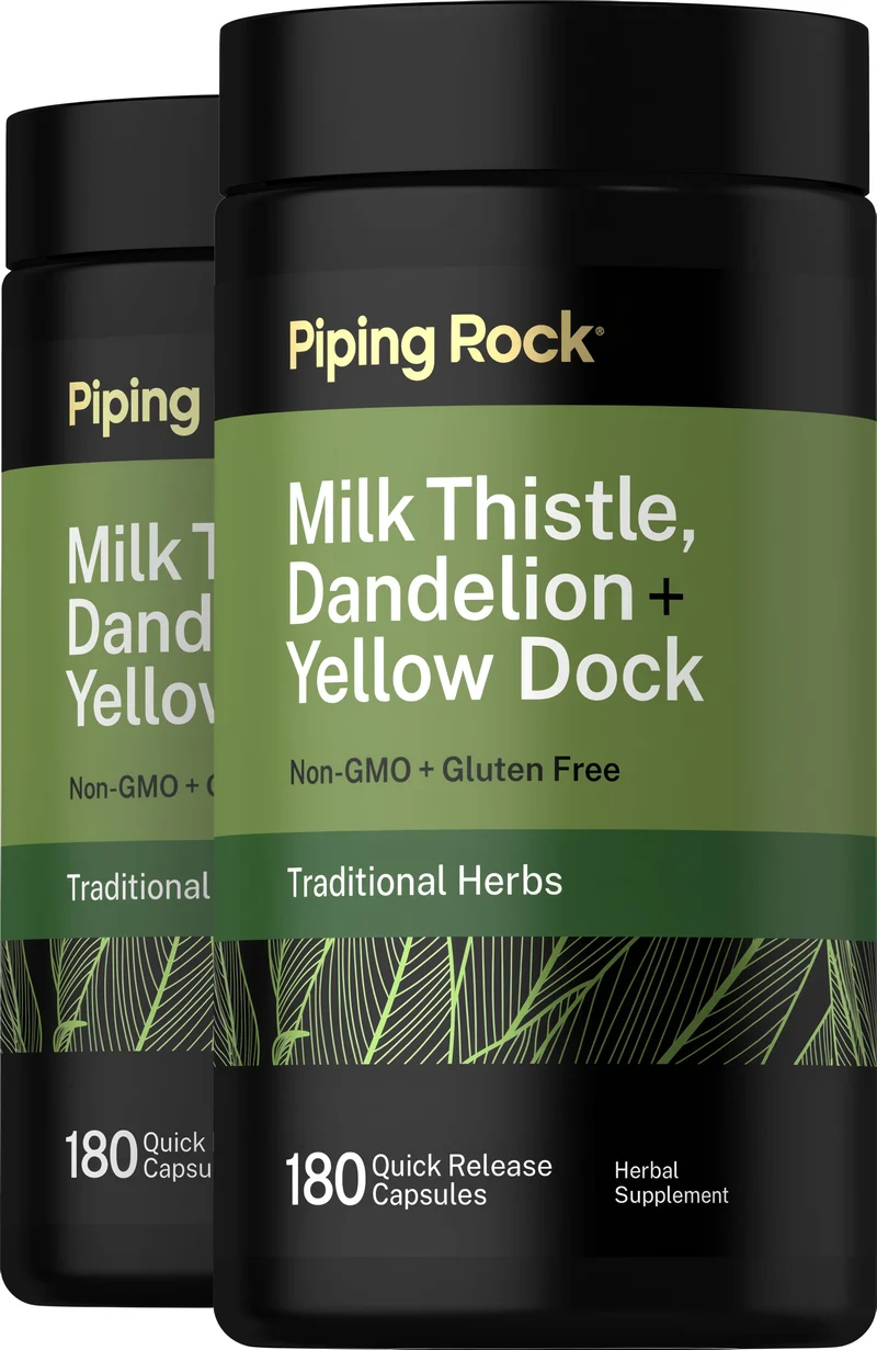 Milk Thistle, Dandelion & Yellow Dock, 180 Quick Release Capsules, 2 Bottles