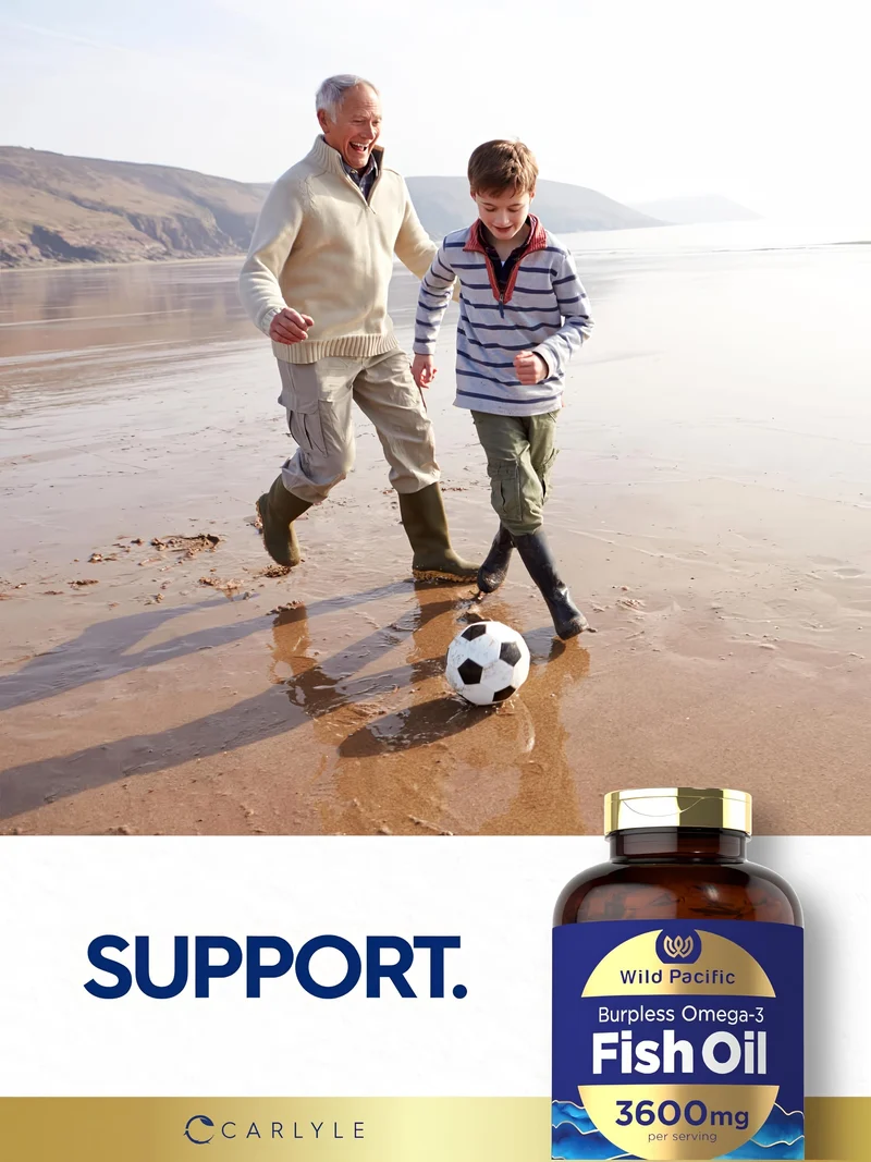 Omega-3 Fish Oil Burpless, 3600 mg (per serving), 300 Coated Softgels