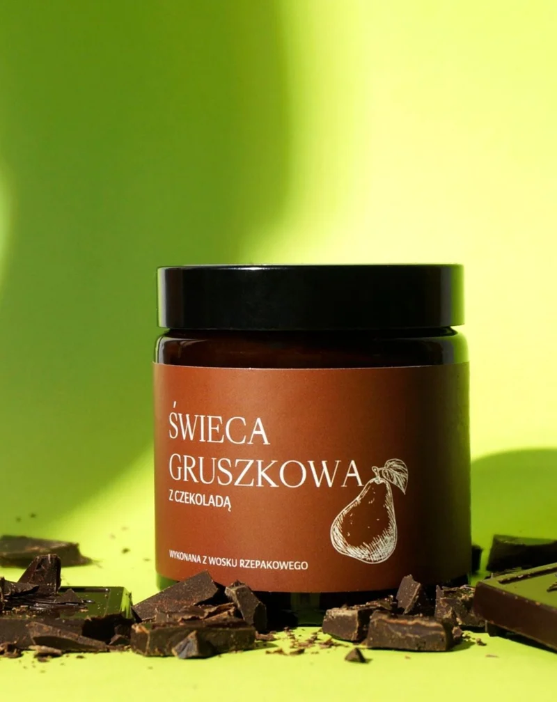 Bougie en cire de colza naturelle au parfum de poire au chocolat Mglife