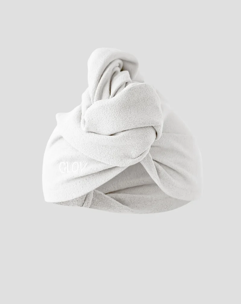 Turban blanc pour réduire le temps de séchage pour tous les types de cheveux Hair Wrap Glov