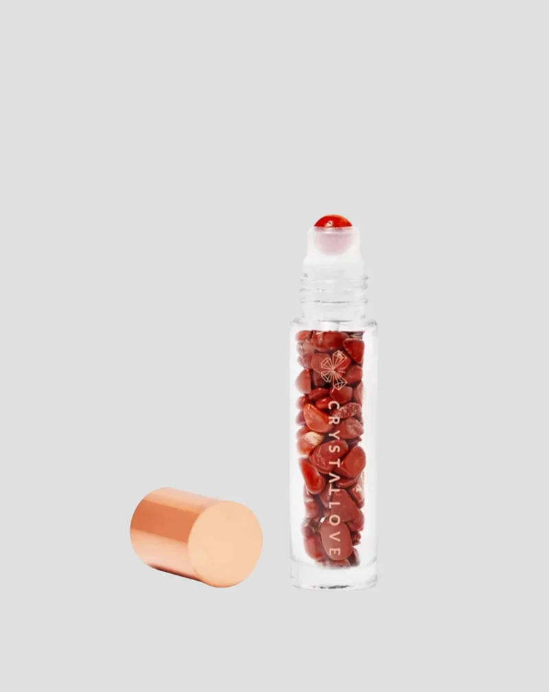 Flacon avec cristaux pour huile – jaspe rouge Crystallove