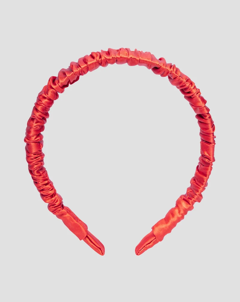 Bandeau en soie rouge, 100% naturelle - Twisty