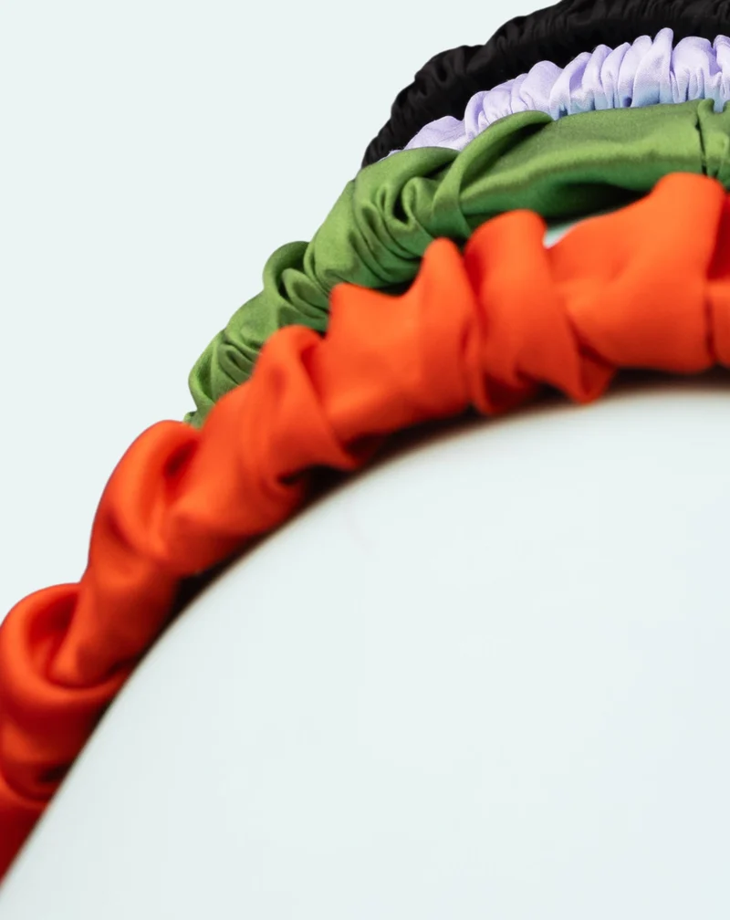 Bandeau en soie verte, 100% naturelle - Twisty