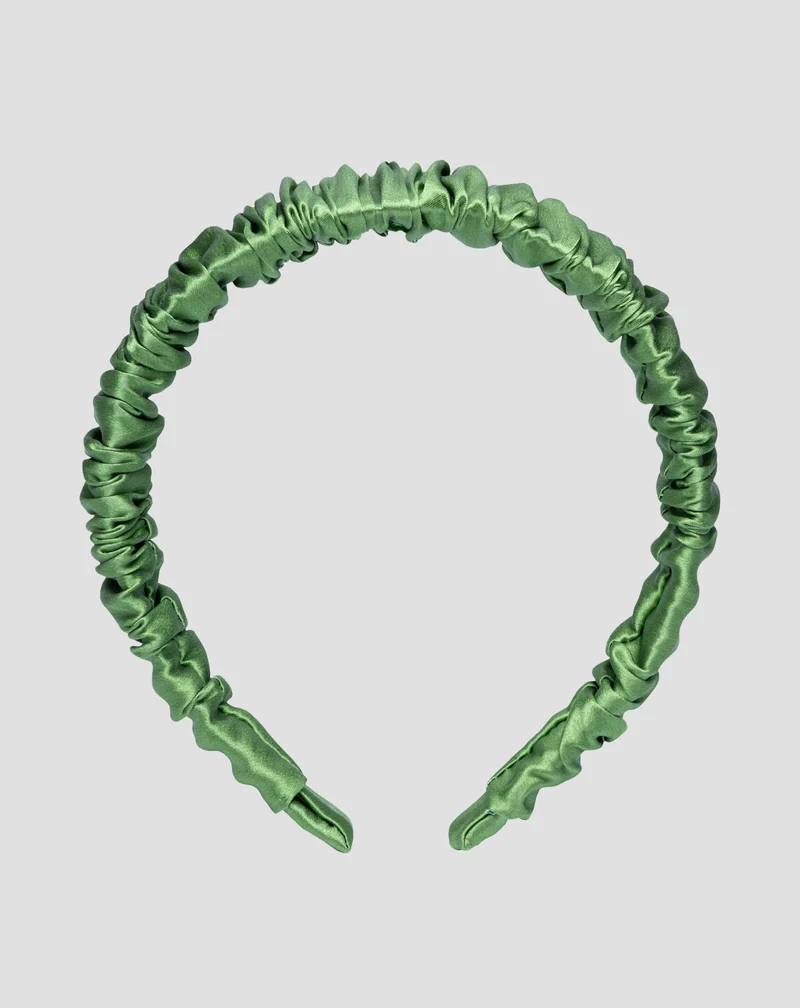 Bandeau en soie verte, 100% naturelle - Twisty