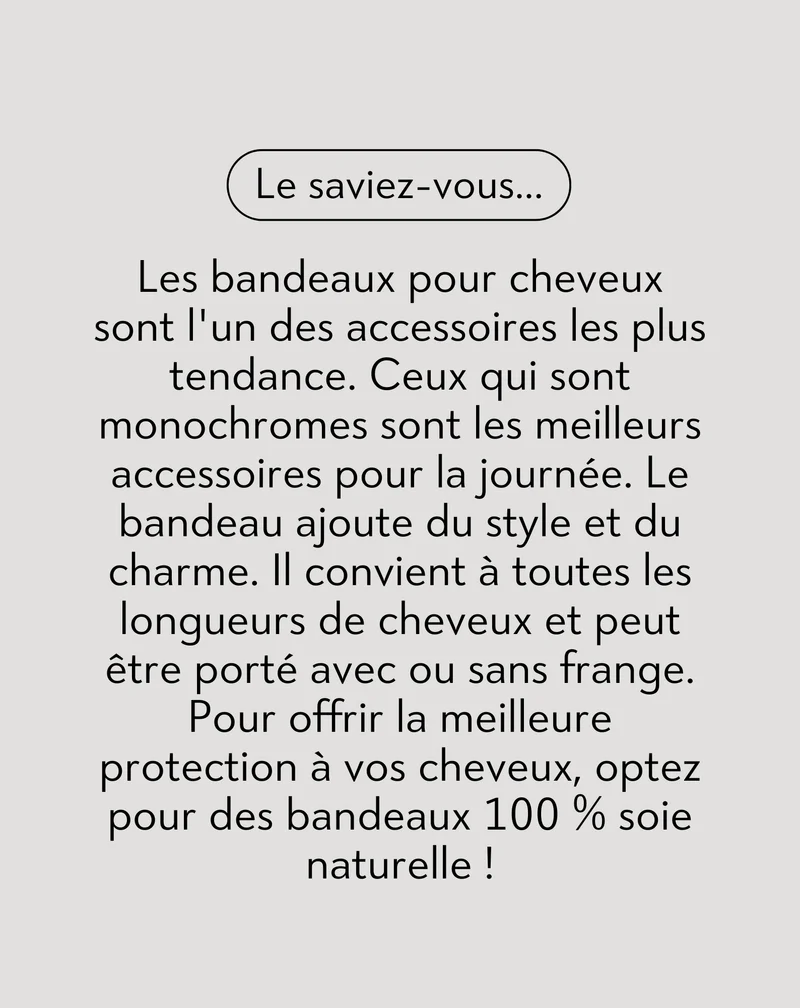 Bandeau en soie noire, 100% naturelle - Twisty