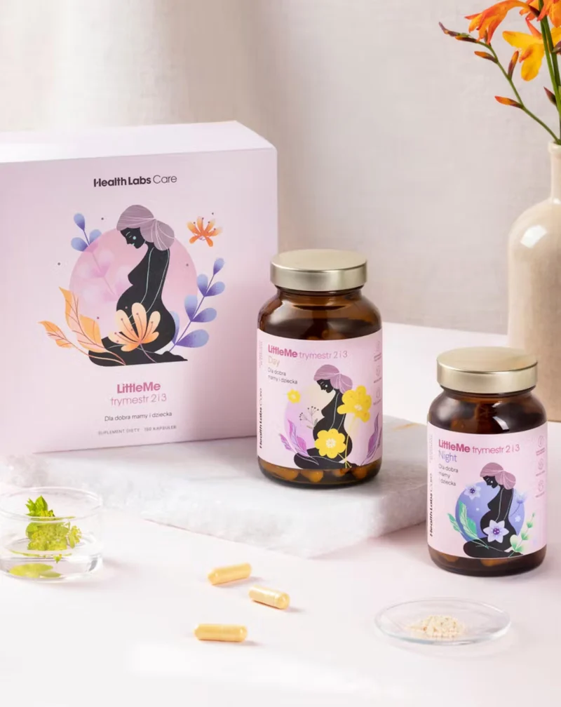 Supplément pour soutenir le développement normal de la grossesse LittleMe trimestre 2 i 3 Health Labs Care 150 gélules