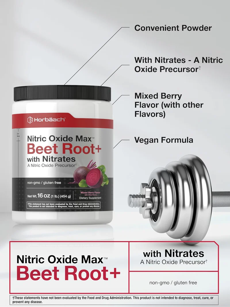 Nitric Oxide Max Beet Root (Mixed Berry), 16 oz (454 g) Bottle