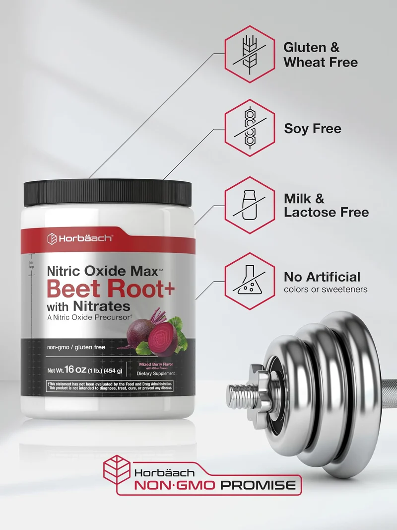 Nitric Oxide Max Beet Root (Mixed Berry), 16 oz (454 g) Bottle