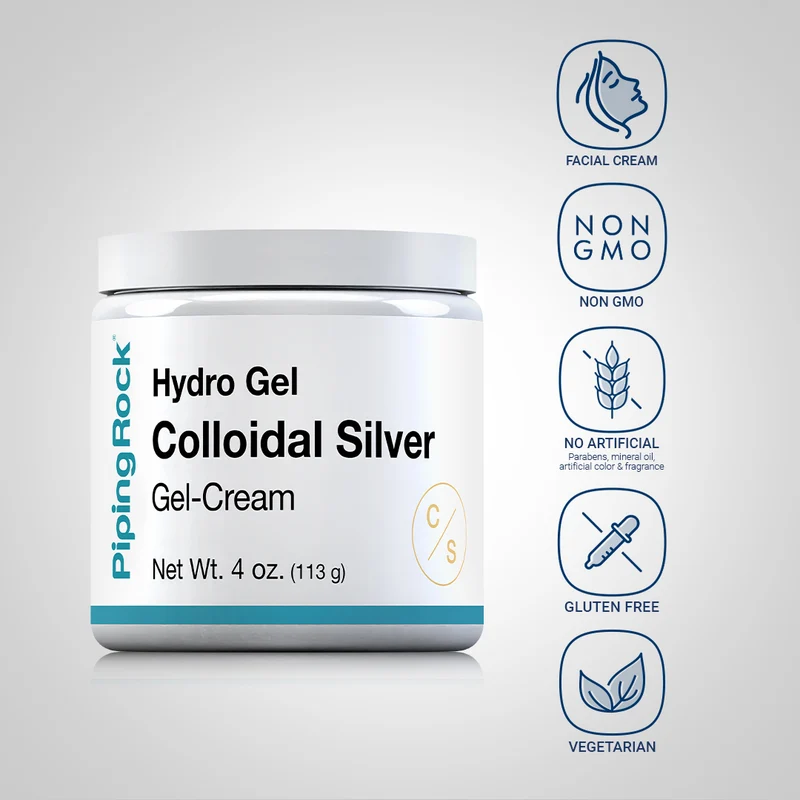 Colloidal Silver Gel Cream, 4 oz Jar