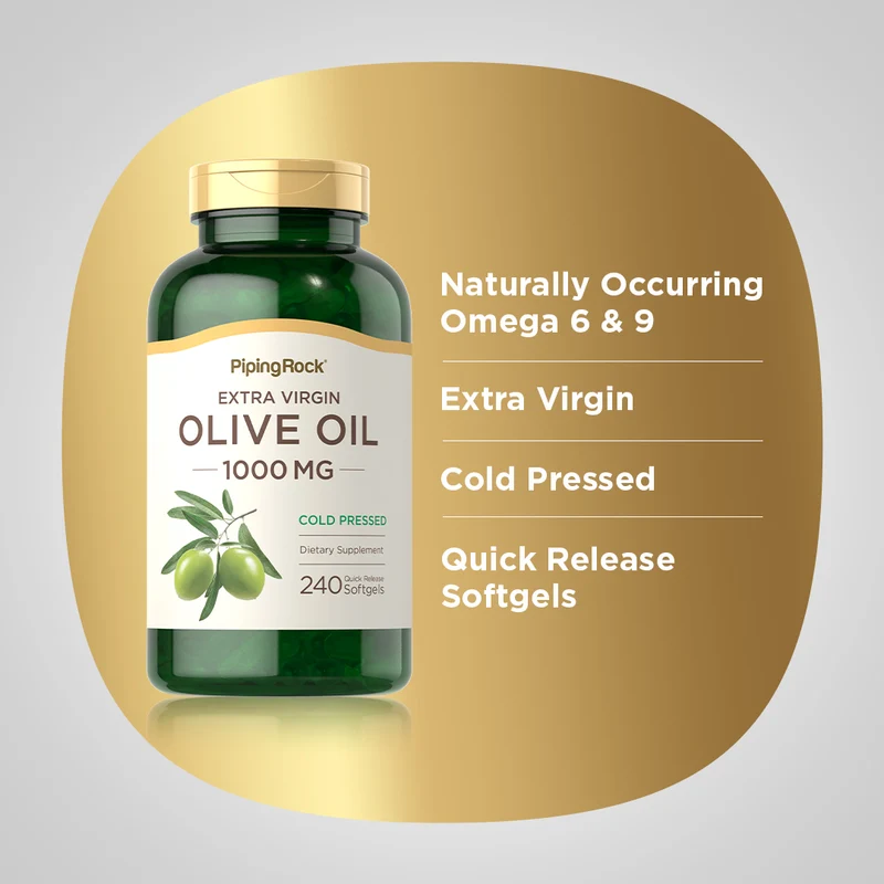 Olive Oil, 1000 mg, 240 Quick Release Softgels, 2 Bottles