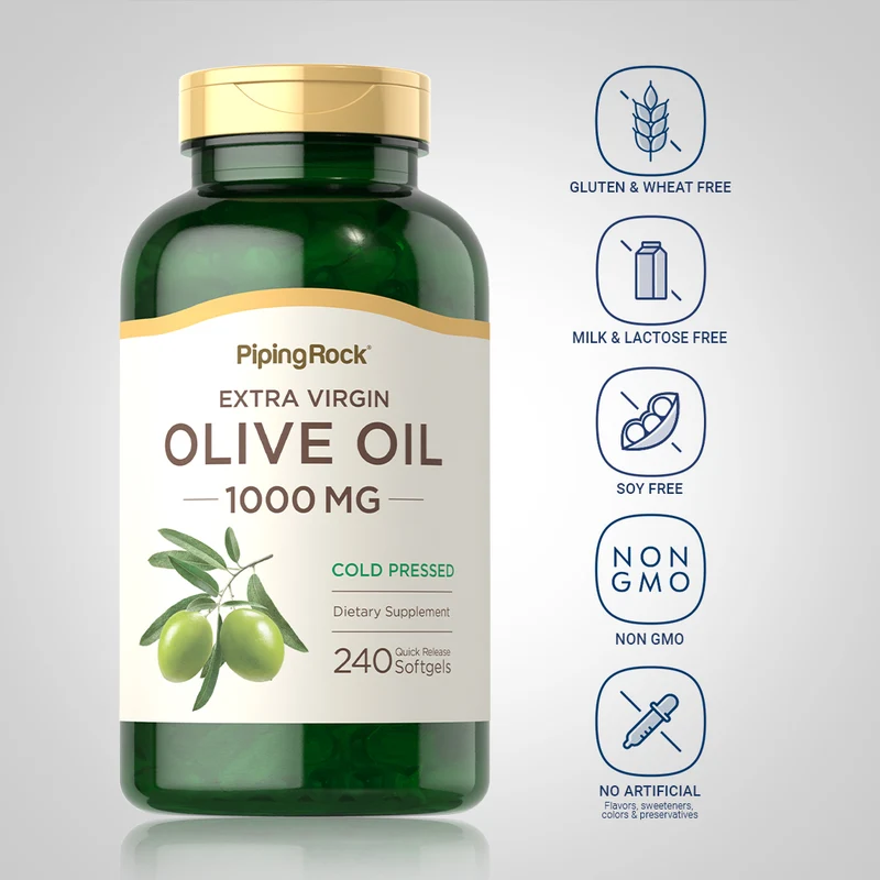 Olive Oil, 1000 mg, 240 Quick Release Softgels, 2 Bottles