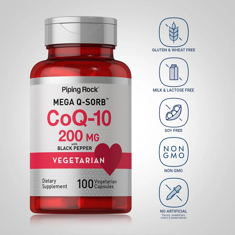 CoQ10, 200 mg, 100 Vegetarian Capsules, 2 Bottles