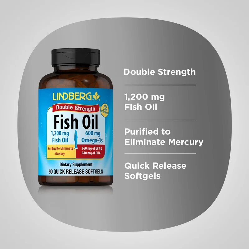 Omega-3 Fish Oil (Double Strength), 1200 mg, 90 Softgels