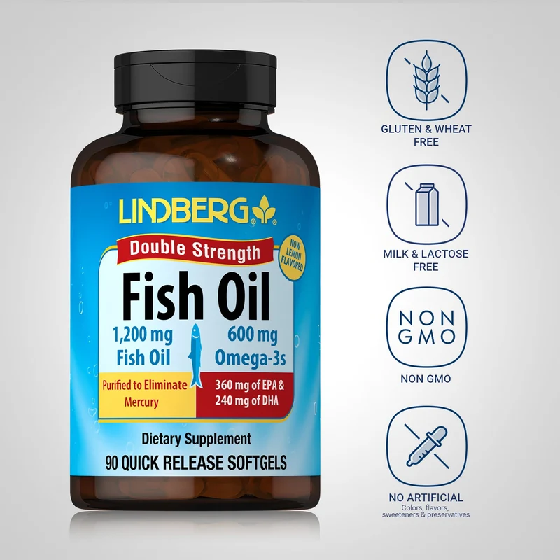 Omega-3 Fish Oil (Double Strength), 1200 mg, 90 Softgels
