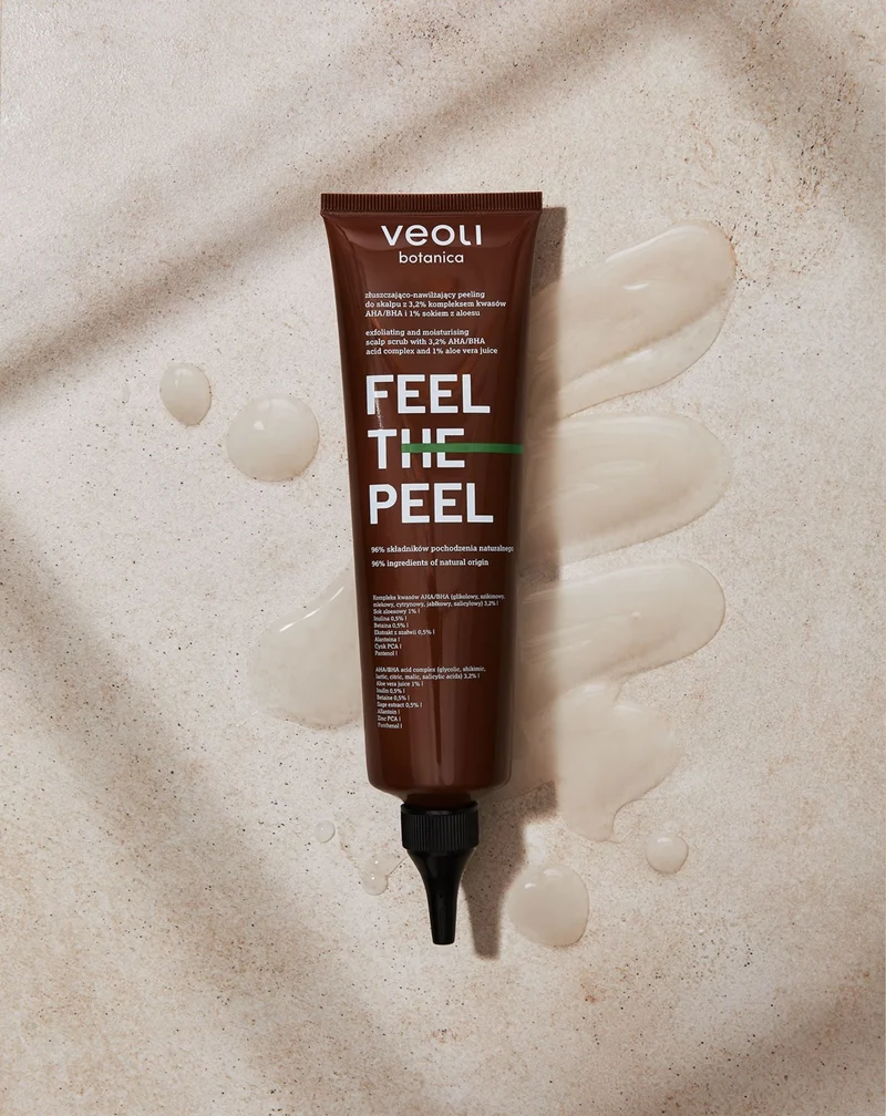 Gommage du cuir chevelu au complexe d'acides AHA/BHA et au jus d'aloe vera Veoli Botanica