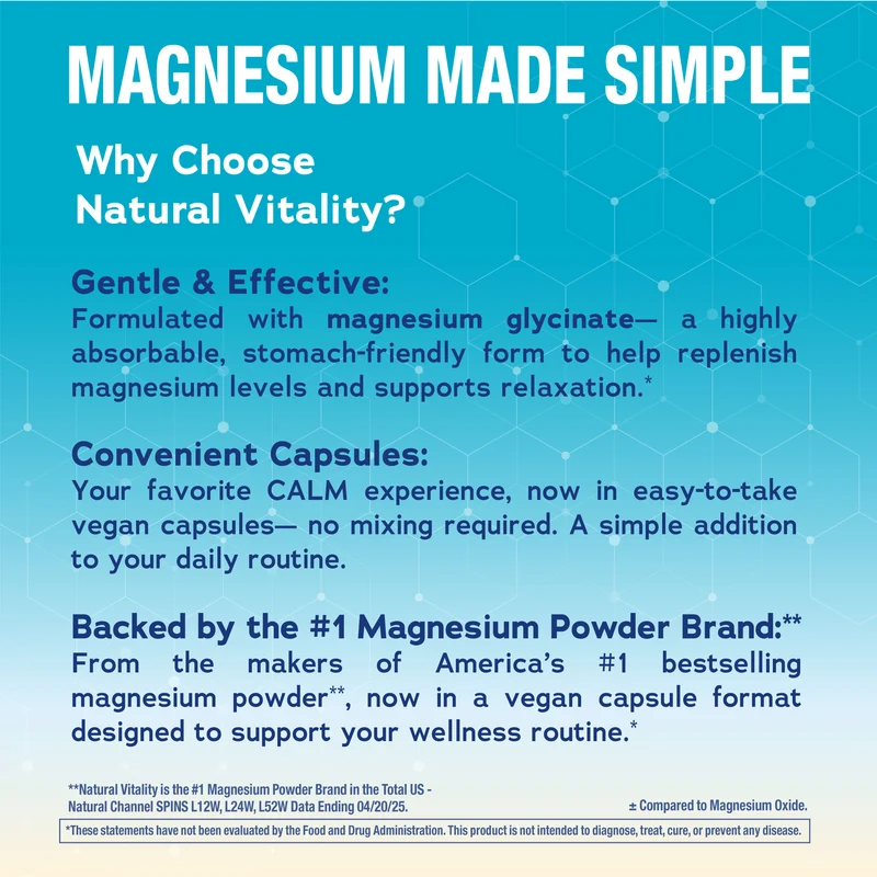 CALM Magnesium Glycinate, 325 mg, 180 Vegan Capsules