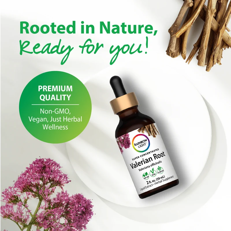 Valerian Root Liquid Herbal Extract Alcohol Free, 2 fl oz (59 mL) Liquid