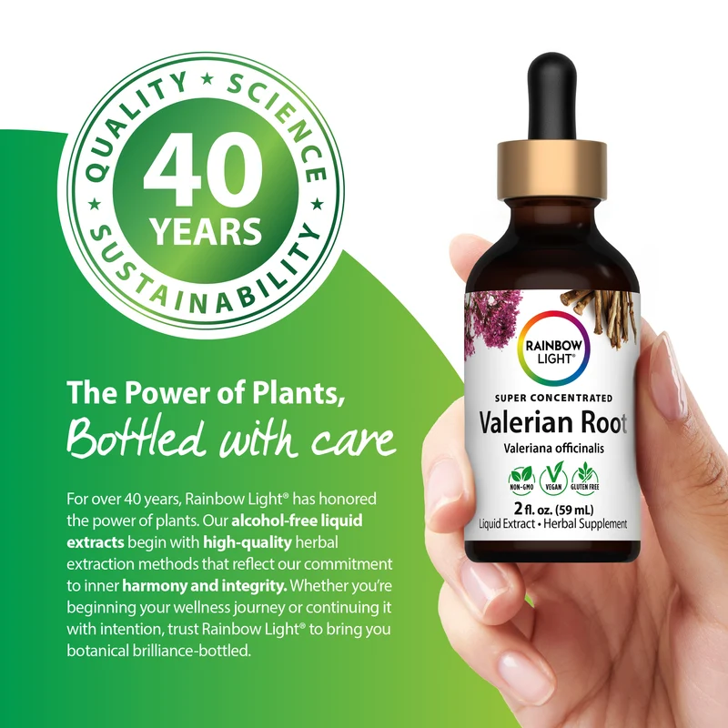 Valerian Root Liquid Herbal Extract Alcohol Free, 2 fl oz (59 mL) Liquid