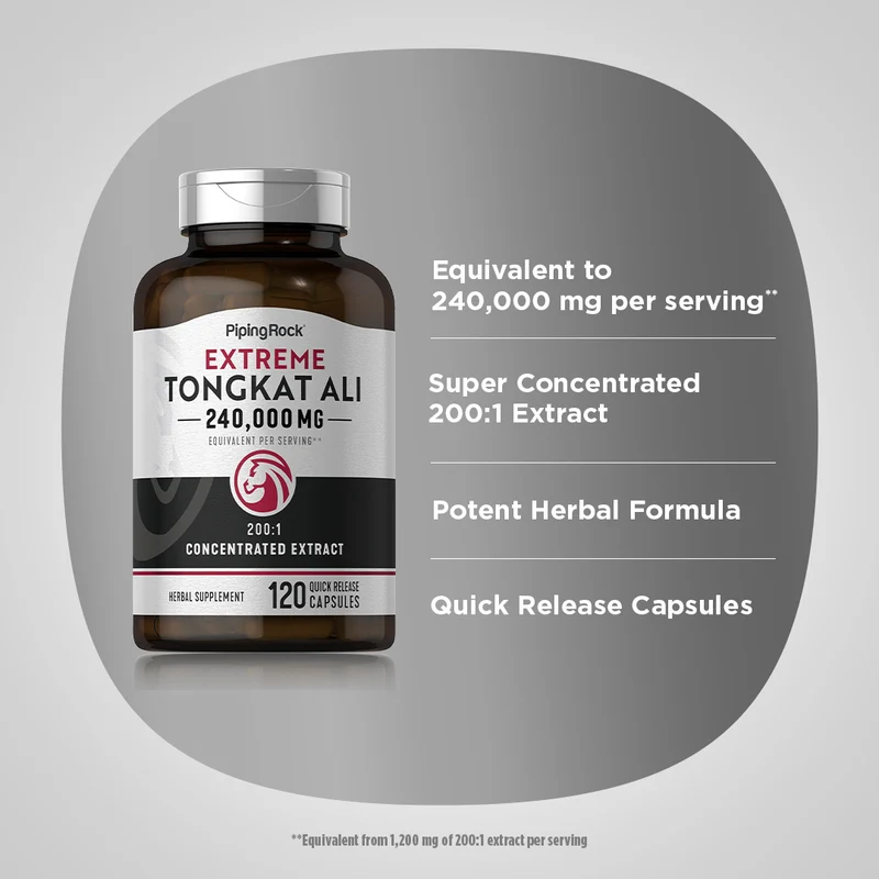Tongkat Ali Longjack, 1200 mg (per serving), 120 Quick Release Capsules